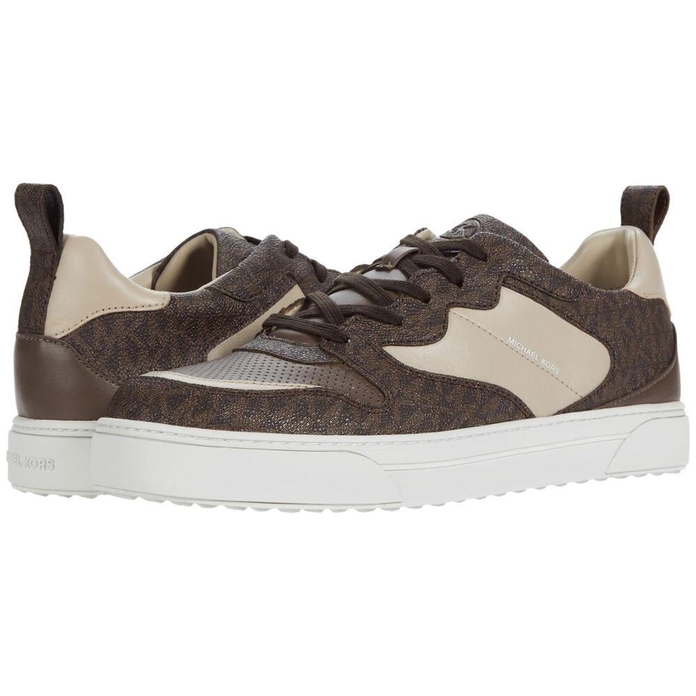 MICHAEL KORS MENS TENNIS SHOE Brown BAXTER LACE UP, 42F0BAFS3L Size 10 M